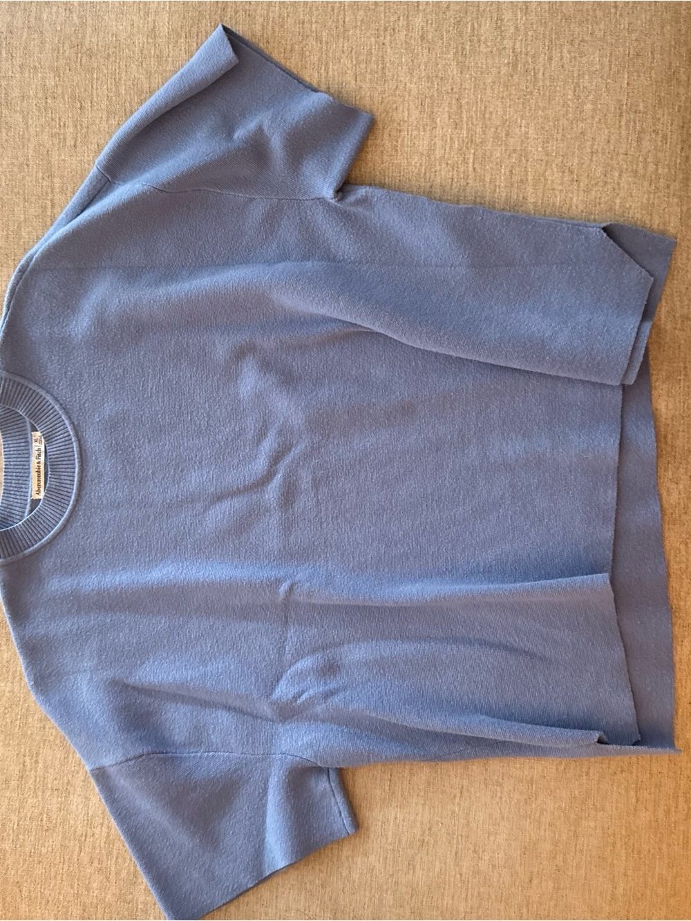Abercrombie & Fitch Gray Ribbed Crew Neck Top